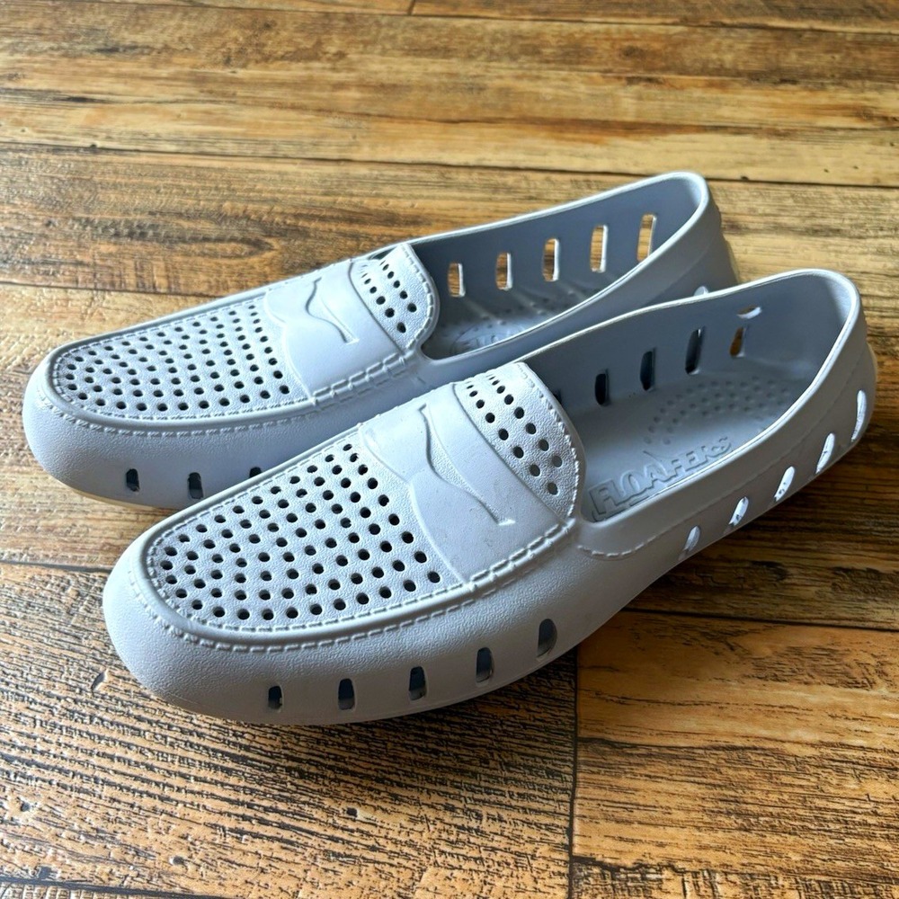 Floafers Country Club Driver Men's Gray Slip-On Rubber 11 Perforated Breathable